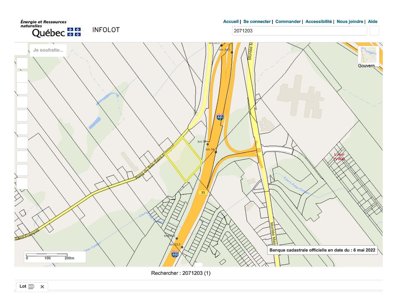 Plan (croquis) - Rg Du Bas-St-François, Laval (Duvernay), QC