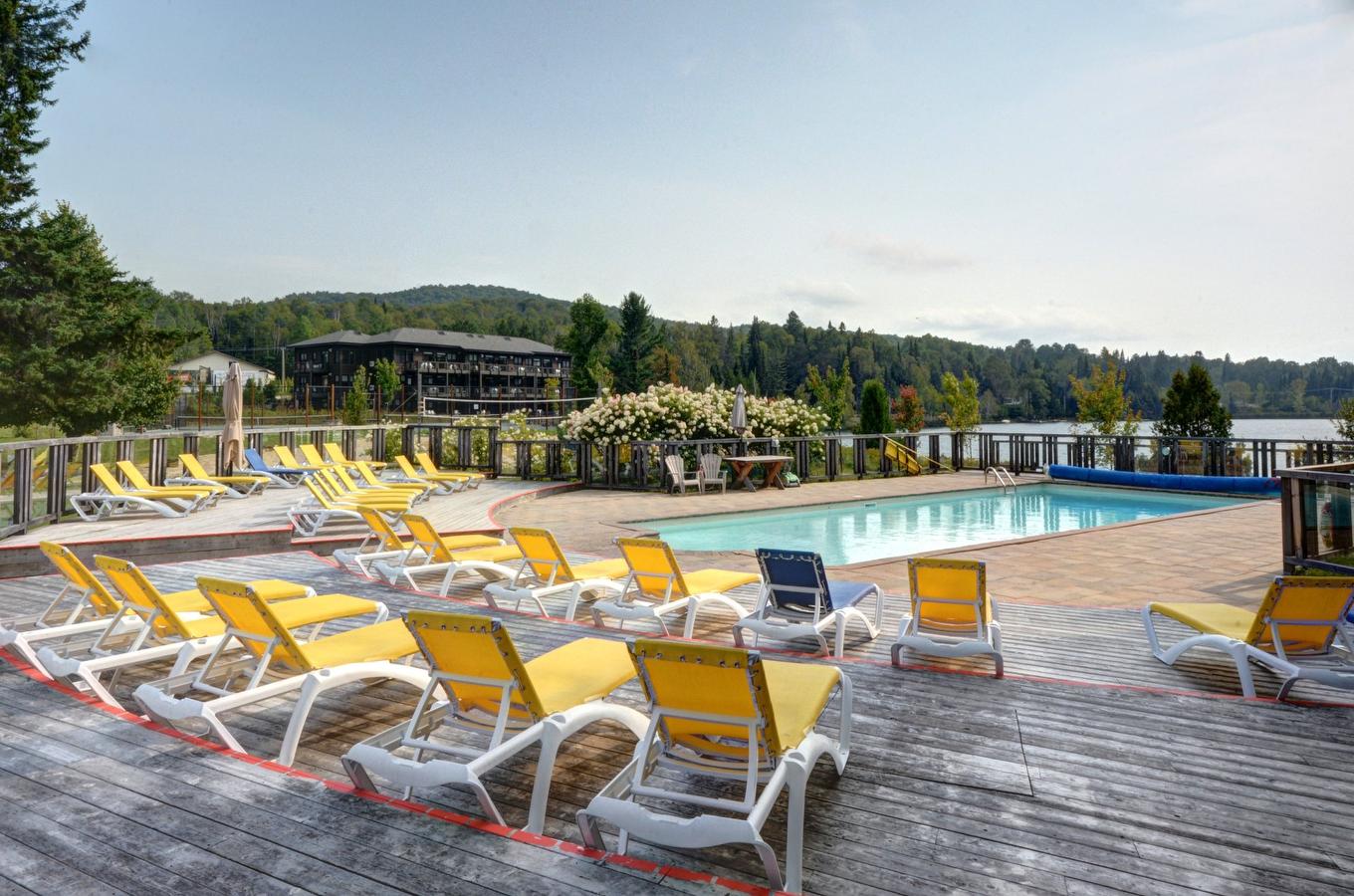 Pool - 3202-2240 Ch. Du Lac-Supérieur, Lac-Supérieur, QC - Outdoor With In Ground Pool With View