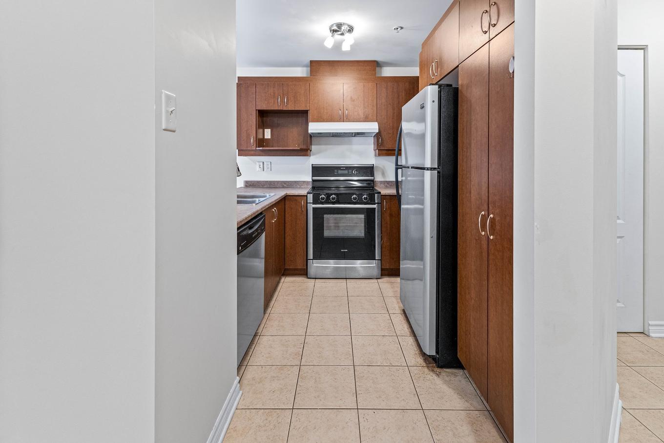 Kitchen - 101-3075 Av. Ernest-Hemingway, Montréal (Saint-Laurent), QC - Indoor Photo Showing Kitchen With Double Sink