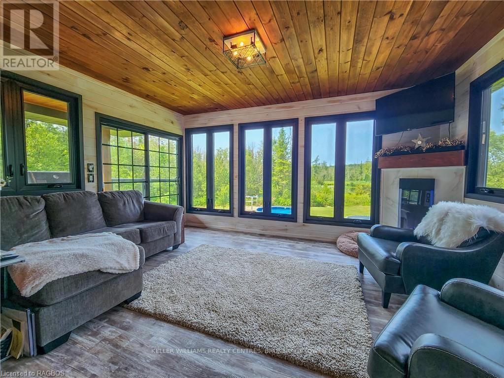 173680 Mulock Road, West Grey, ON - Indoor Photo Showing Living Room With Fireplace