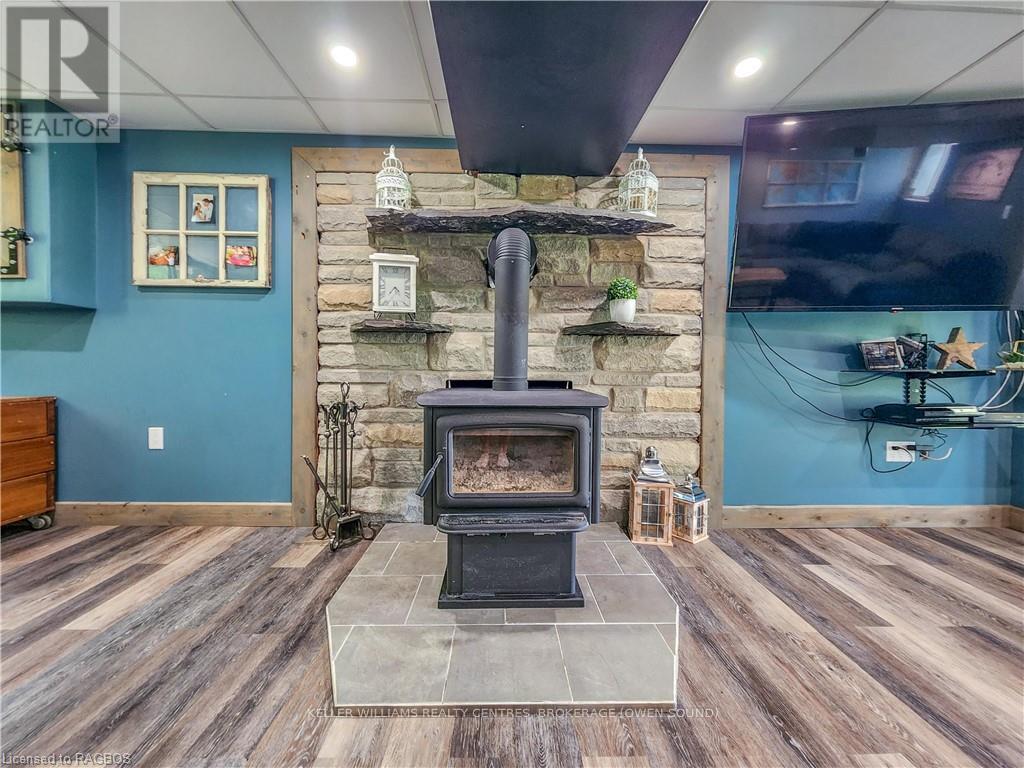 173680 Mulock Road, West Grey, ON - Indoor With Fireplace