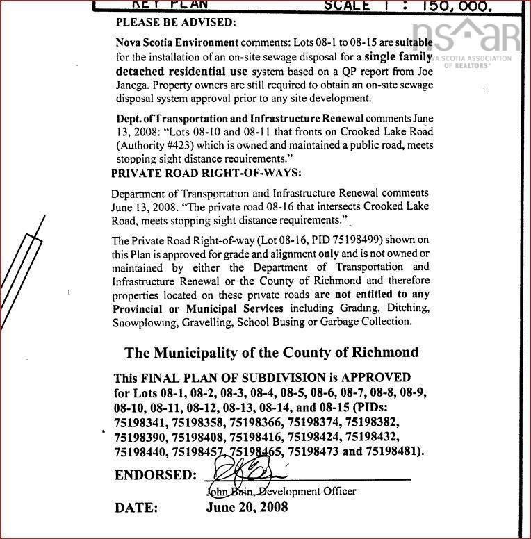 Lot 08-15 Crooked Lake Road, Framboise, NS