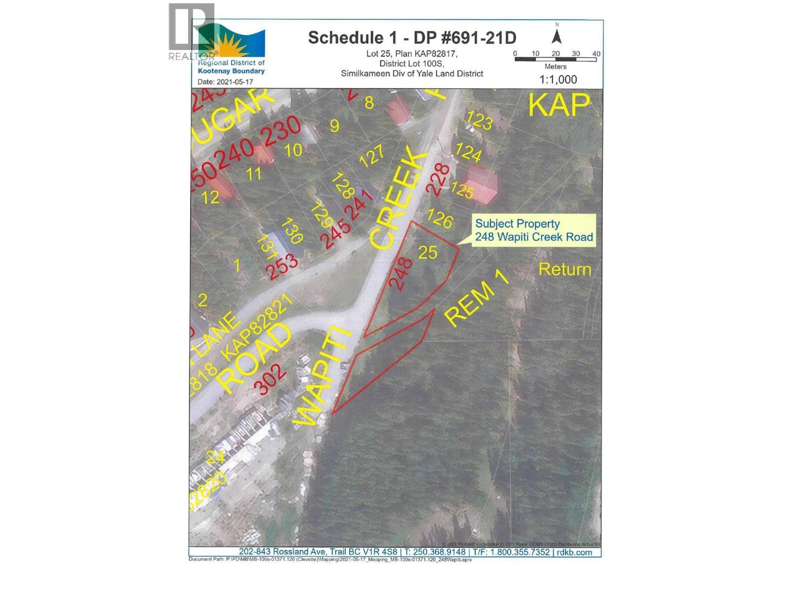 RDOS Map - 248 Wapiti Creek Road, Mount Baldy, BC