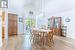 Vaulted ceiling in this dining room