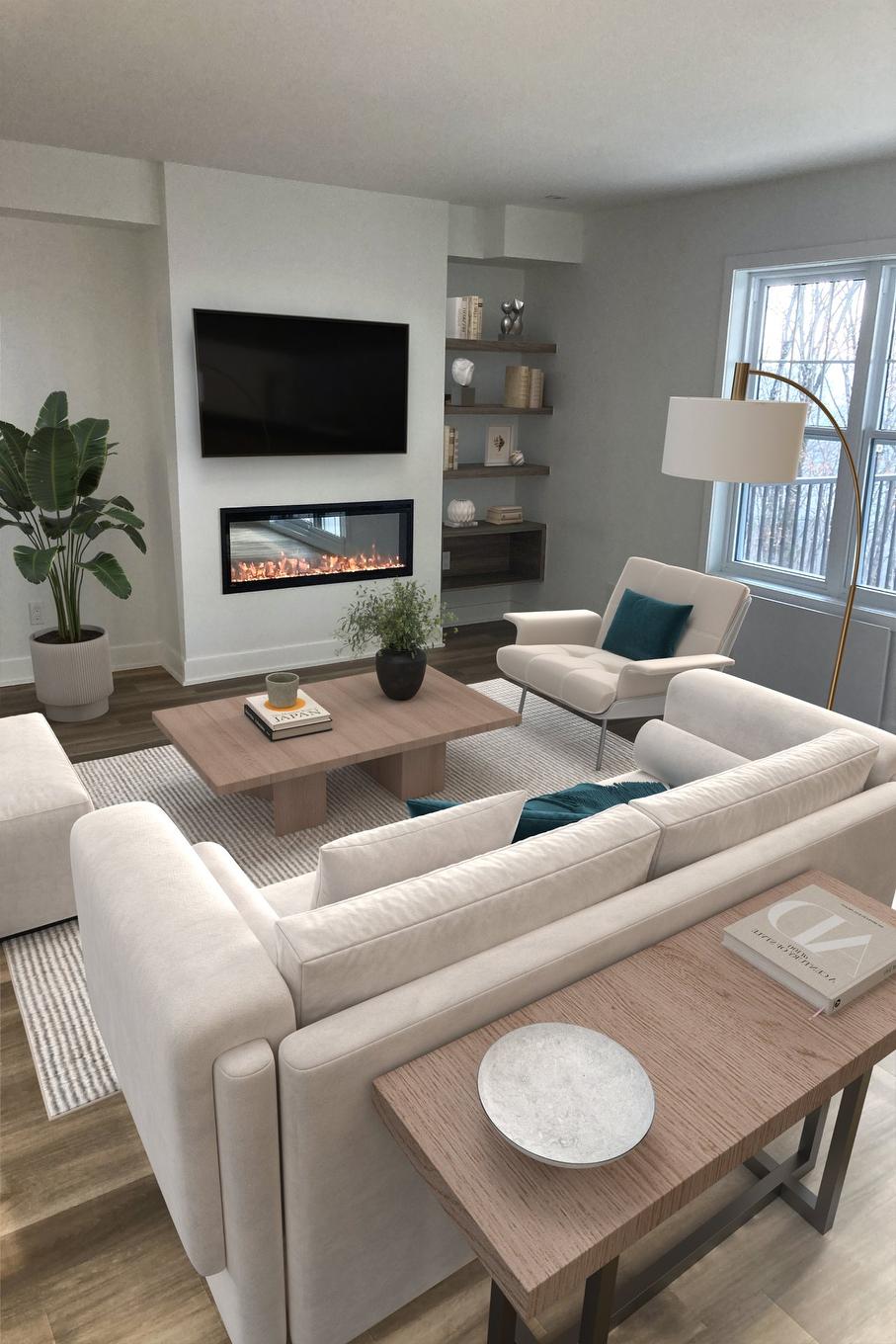 Living room - 4-280 Rue Du Mont-Plaisant, Mont-Tremblant, QC - Indoor Photo Showing Living Room With Fireplace