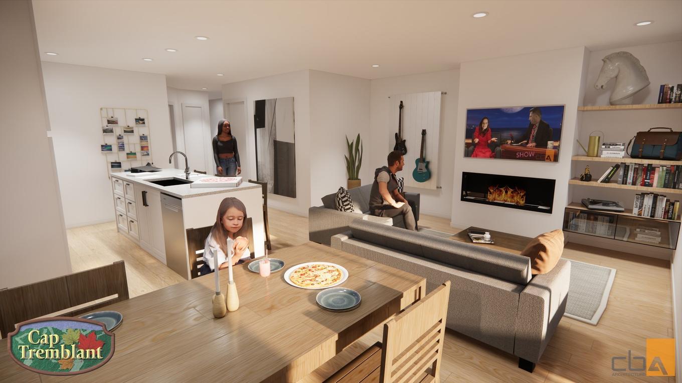 Living room - 6-280 Rue Du Mont-Plaisant, Mont-Tremblant, QC - Indoor With Fireplace