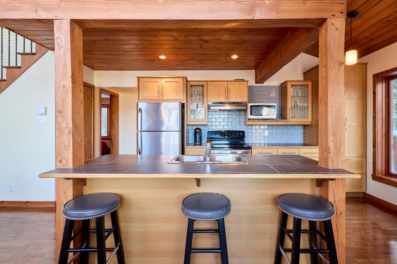 Cuisine - 95 Ch. Du Domaine-Escarpé, Saint-Donat, QC - Indoor Photo Showing Kitchen With Double Sink