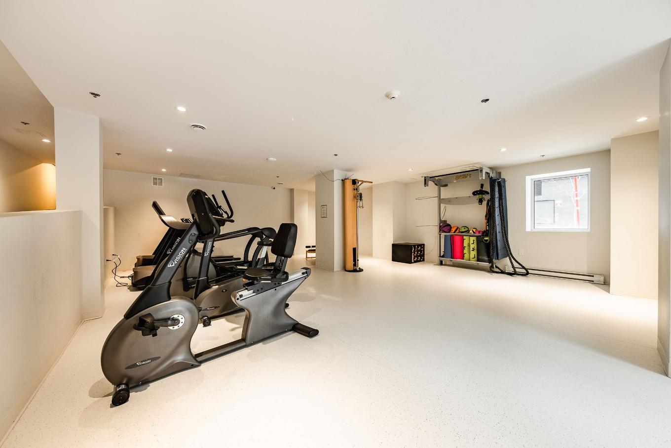 Exercise room - 2205-1160 Rue Mackay, Montréal (Ville-Marie), QC - Indoor Photo Showing Gym Room