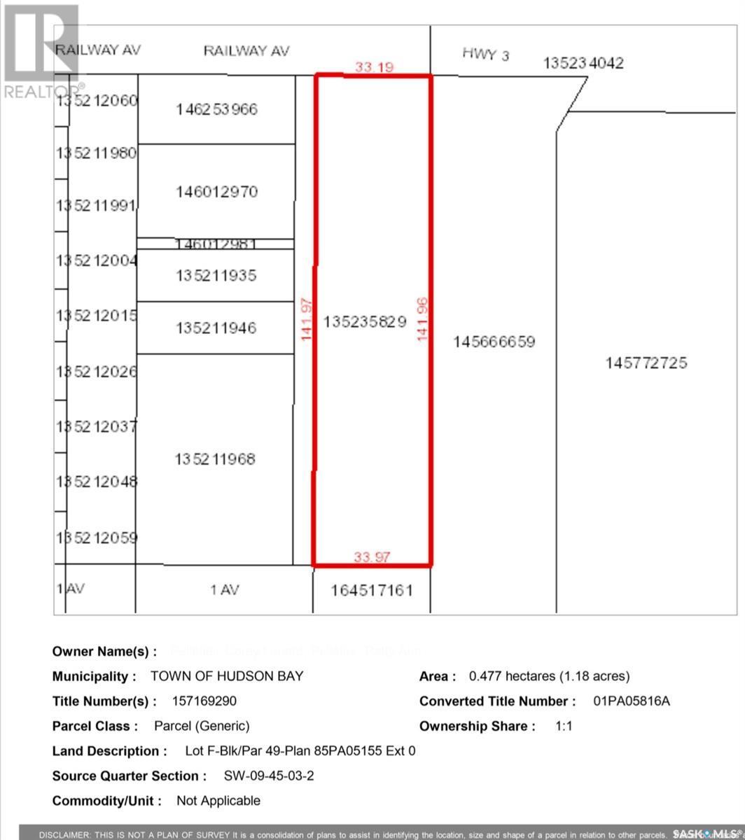 F Railway Avenue, Hudson Bay, SK