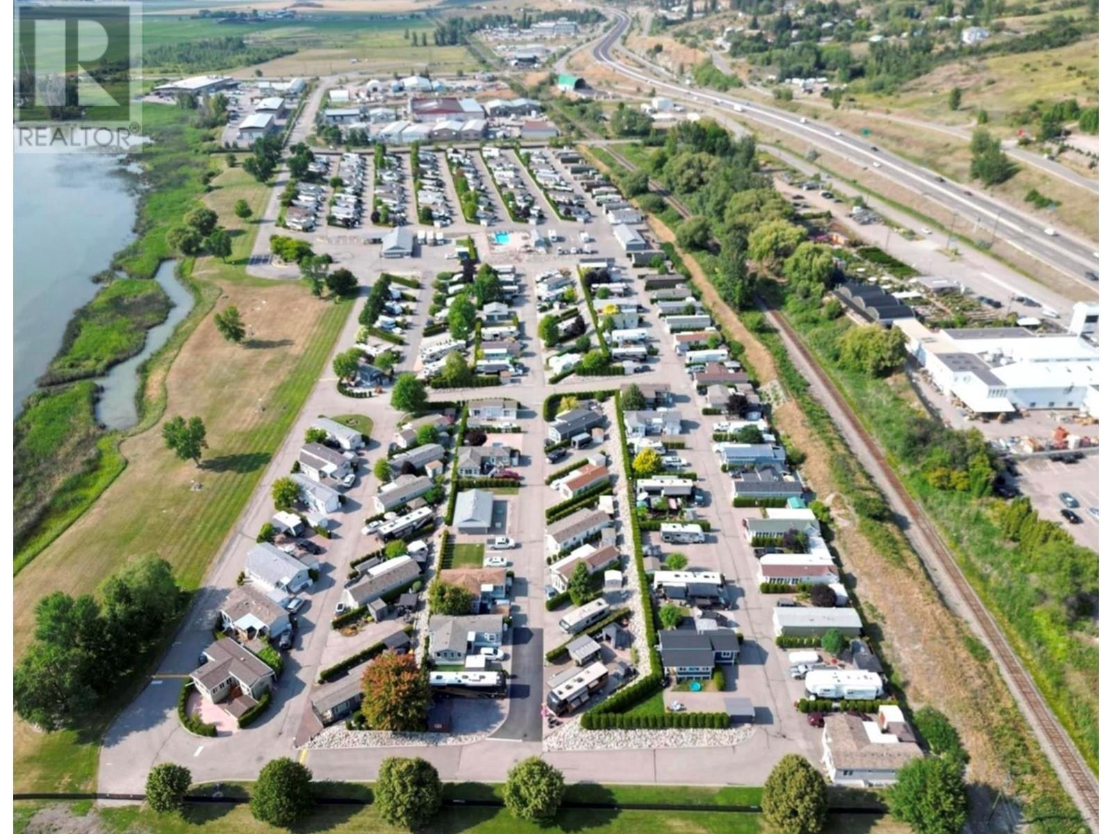 Aerial view from The south - 8000 Highland Road Unit# 42, Vernon, BC - Outdoor With View