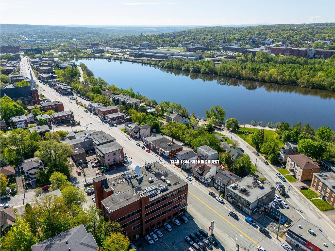 Photo aérienne - 1340 - 1344 Rue King O., Sherbrooke (Les Nations), QC - Outdoor With Body Of Water With View