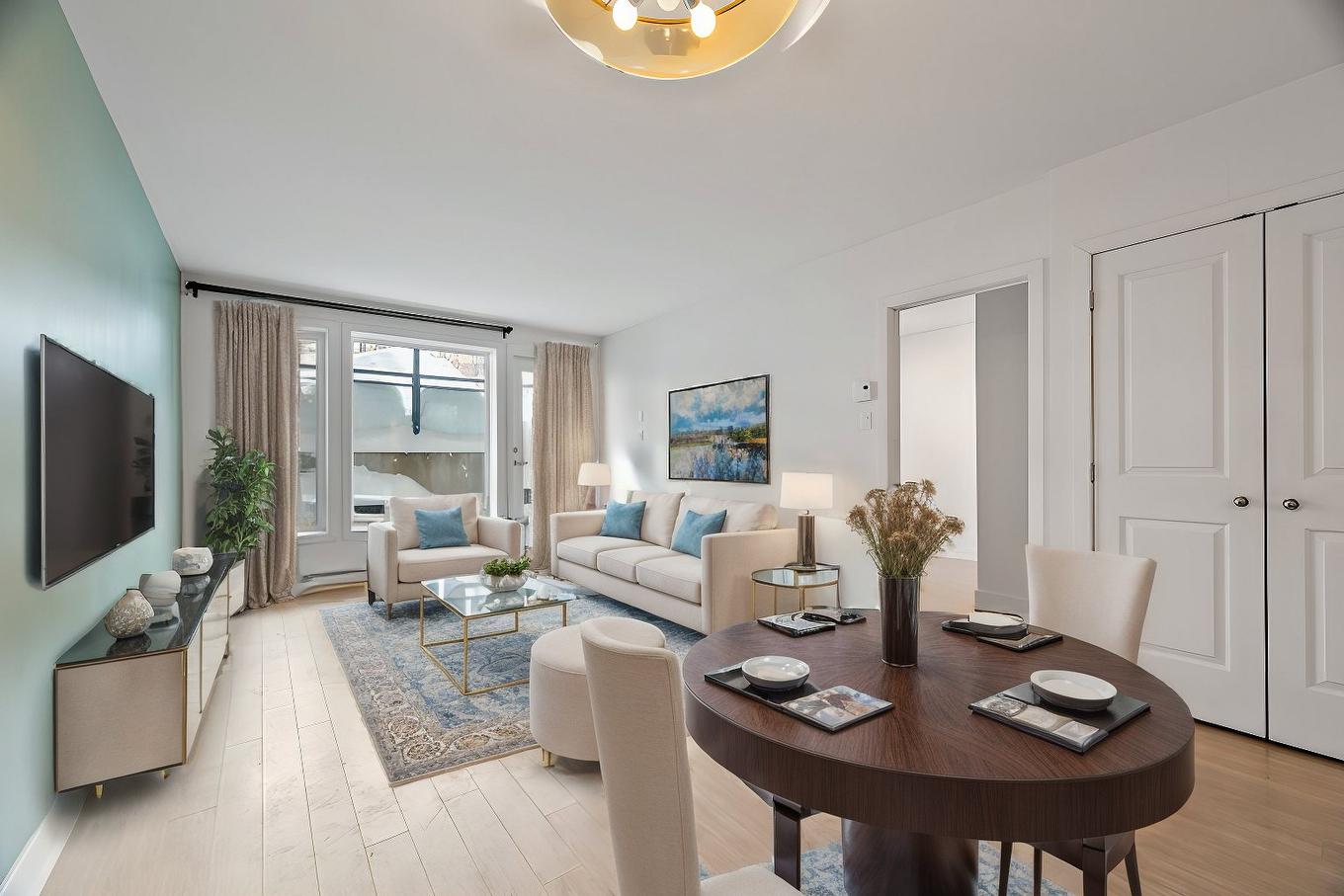 Dining room - 1-2195 Rue Leclaire, Montréal (Mercier/Hochelaga-Maisonneuve), QC - Indoor Photo Showing Living Room