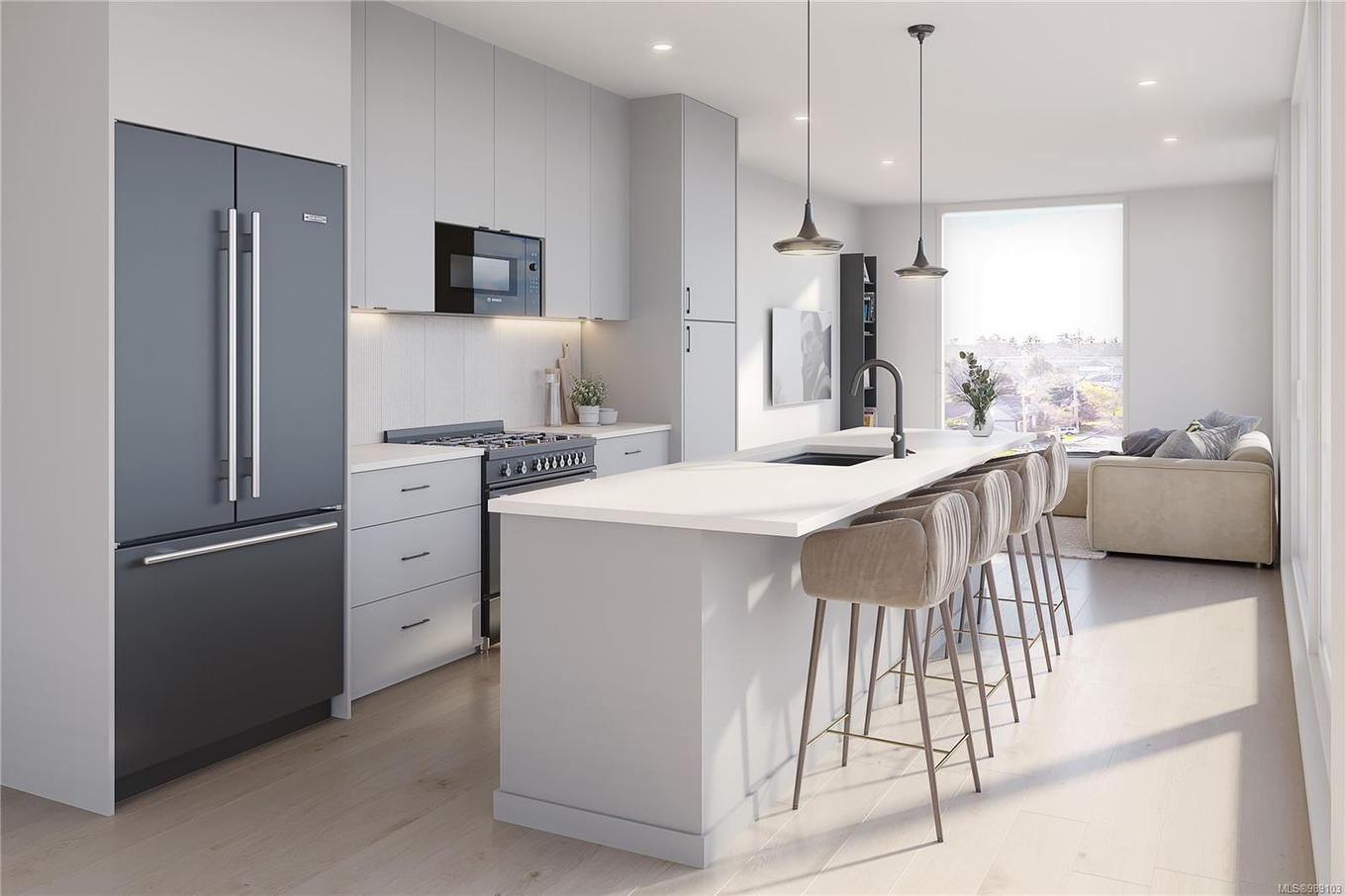 Th1-1102 Esquimalt Rd, Esquimalt, BC - Indoor Photo Showing Kitchen With Upgraded Kitchen