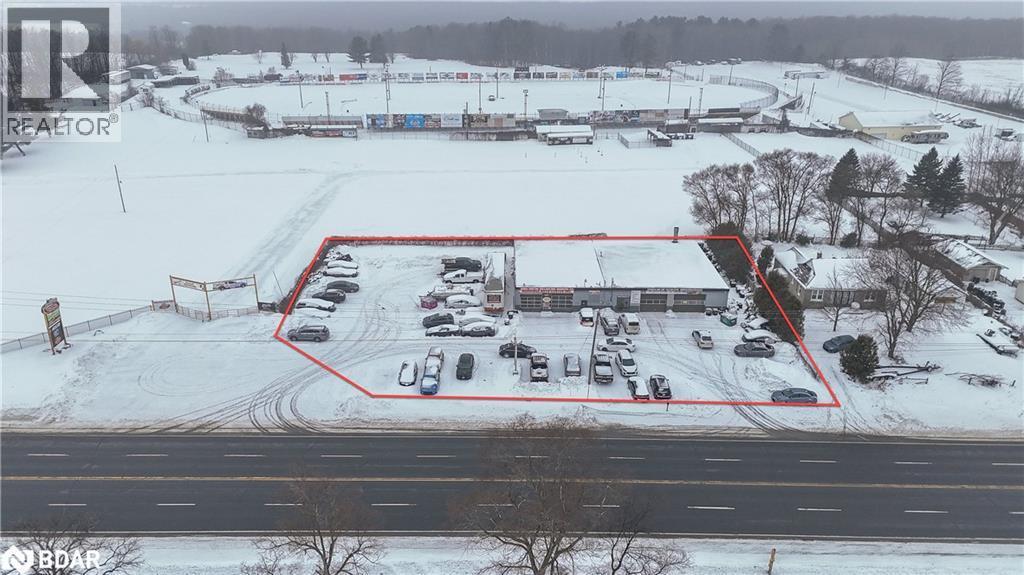 View of snowy aerial view - 6938 Yonge Street, Innisfil, ON