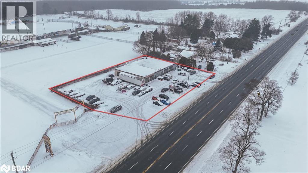 View of snowy aerial view - 6938 Yonge Street, Innisfil, ON