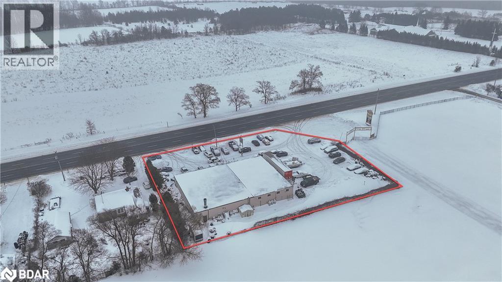 View of snowy aerial view - 6938 Yonge Street, Innisfil, ON