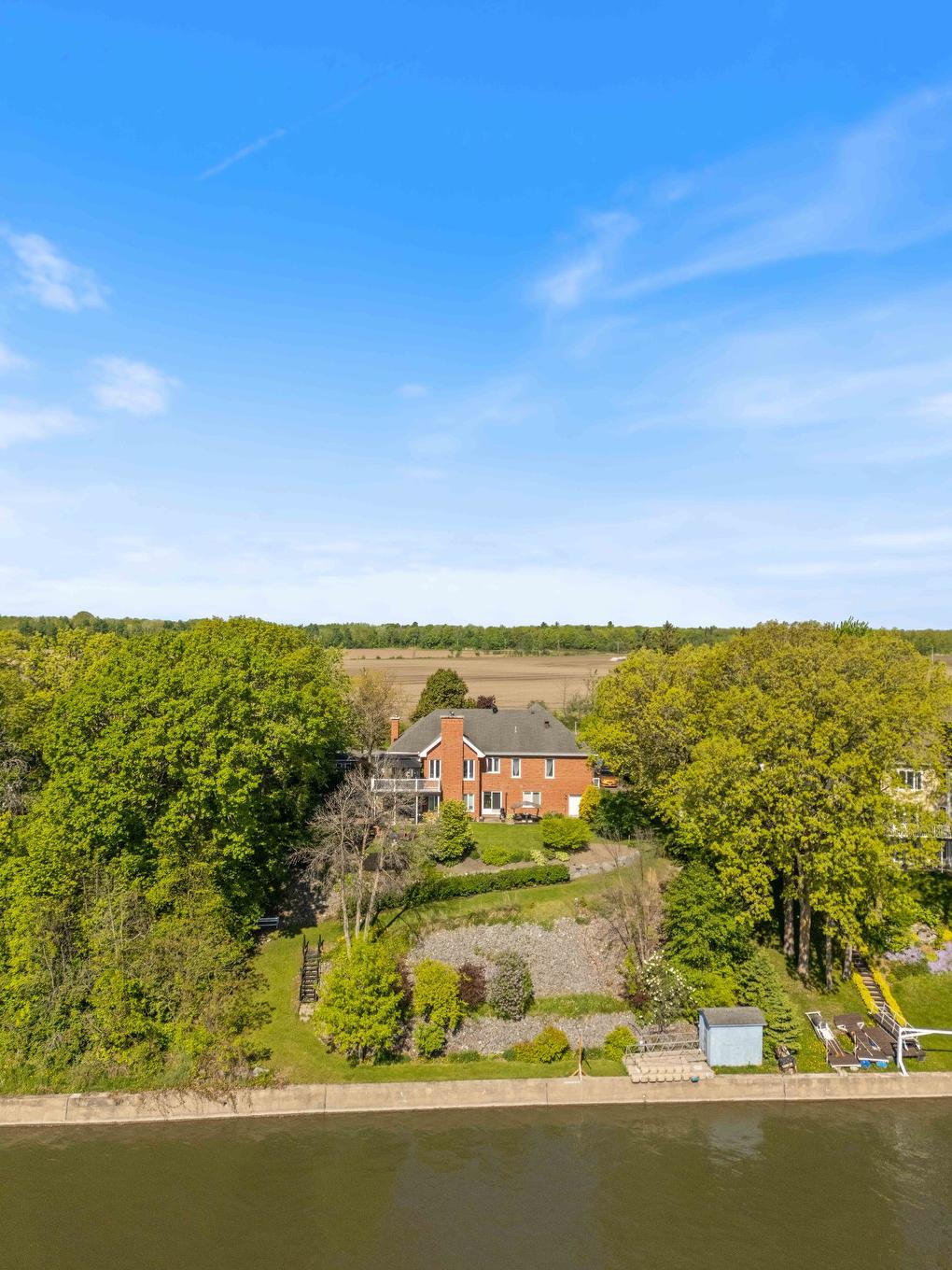 Aerial photo - 1435 Rue St-Jean-Baptiste, Saint-Roch-De-Richelieu, QC - Outdoor With Body Of Water With View