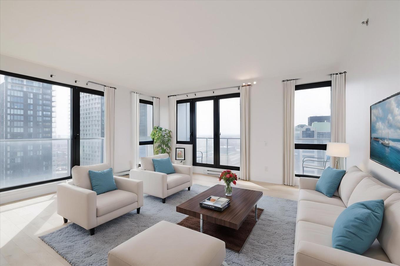 Living room - 2045-1414 Rue Chomedey, Montréal (Ville-Marie), QC - Indoor Photo Showing Living Room