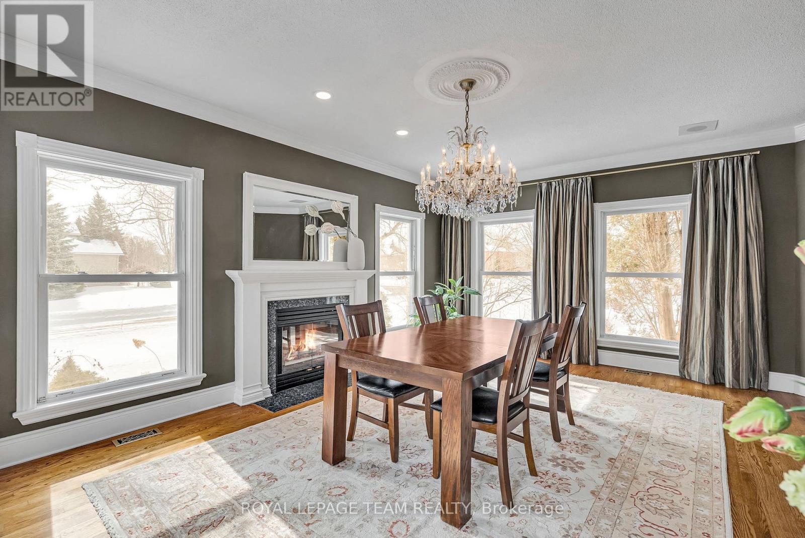 1345 Potter Drive, Ottawa, ON - Indoor Photo Showing Dining Room With Fireplace
