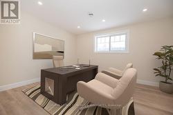 Basement Office. Digitally Staged. -