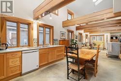 Eat in kitchen with tons of cupboards and counters -