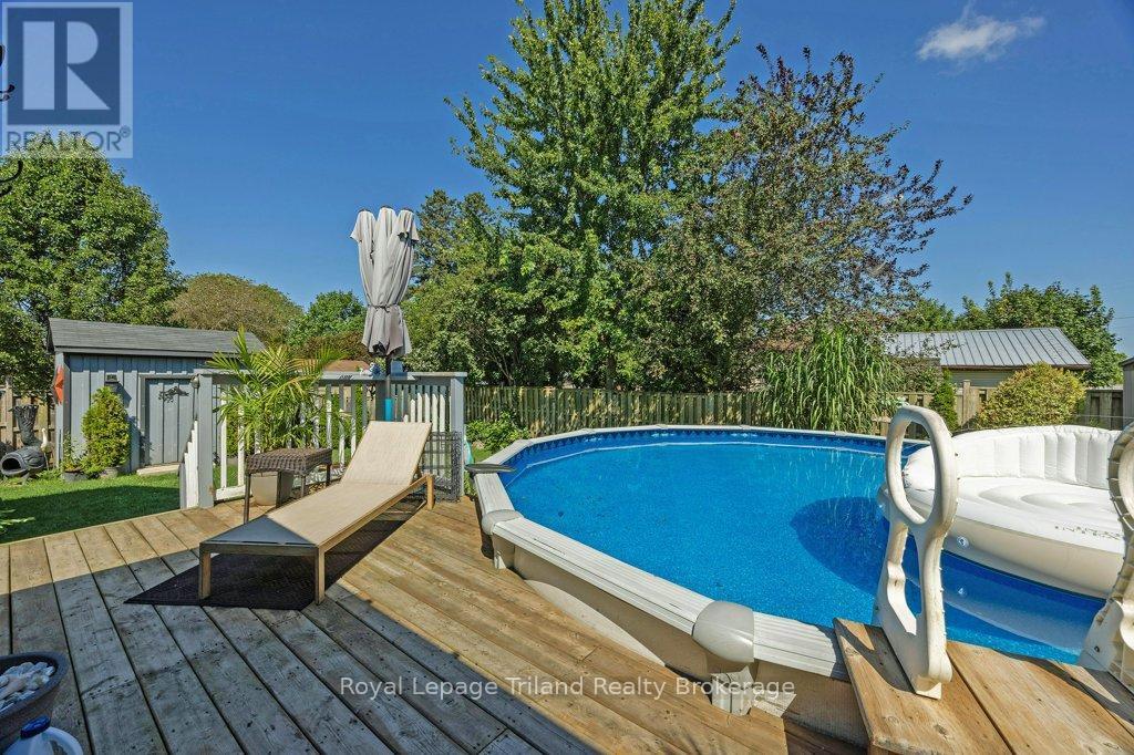12 Graydon Drive, South-West Oxford (Mount Elgin), ON - Outdoor With Above Ground Pool With Deck Patio Veranda With Backyard
