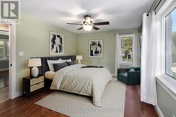 Primary bedroom. Virtually staged -
