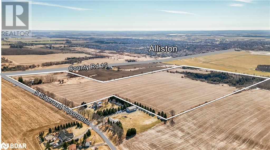 Birds eye view of property with a rural view - 7369 5Th Sideroad Side Road, Adjala-Tosorontio, ON