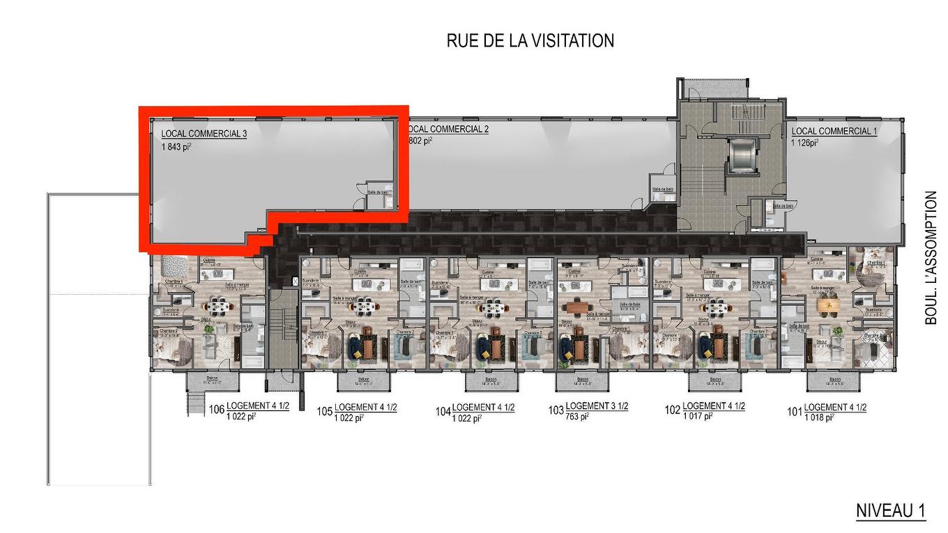 Drawing (sketch) - 3-675 Rue De La Visitation, Saint-Charles-Borromée, QC - Other