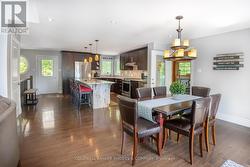 Dining area flows from kitchen -