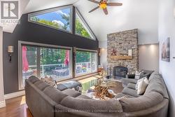 Living room w/vaulted ceiling -