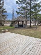 view from kitchen to gazebo -