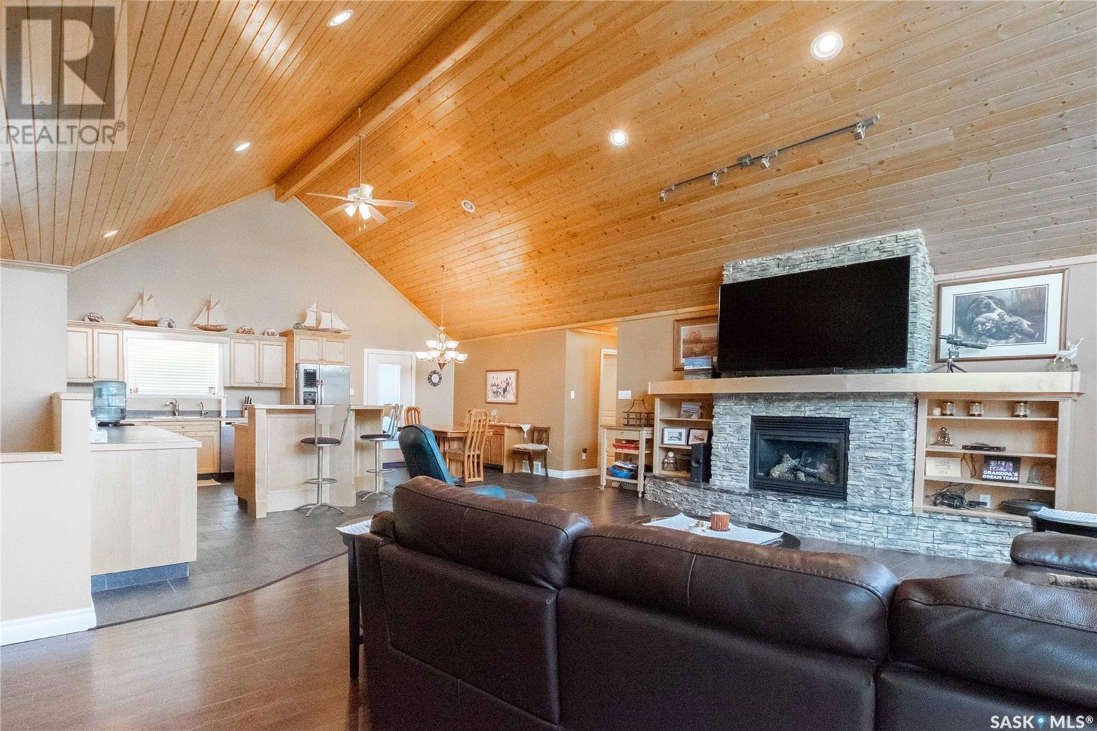 49 Taylor Street, North Qu'Appelle Rm No. 187, SK - Indoor Photo Showing Living Room With Fireplace