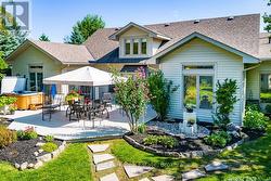 Covered gazebo on the private back deck -