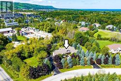 Aeial view of the neighborhood and ski hills -