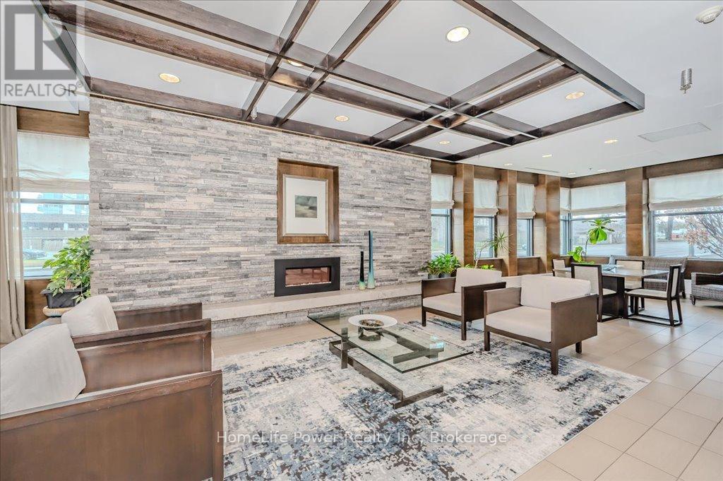 2102 - 1 Hurontario Street, Mississauga (Port Credit), ON - Indoor With Fireplace