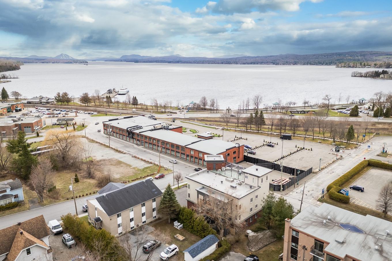 Aerial photo - 4-300 Rue Du Moulin, Magog, QC - Outdoor With Body Of Water With View