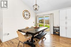 Dining area has walk-out to deck -