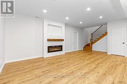 Electric fireplace in family room -