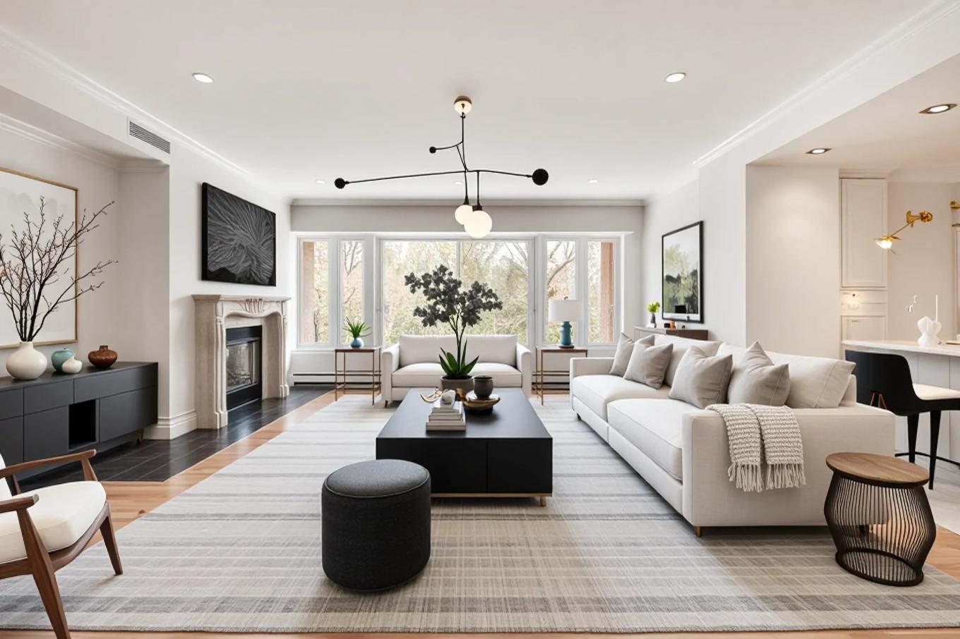 Salon - 606-30 Ch. Bates, Montréal (Outremont), QC - Indoor Photo Showing Living Room With Fireplace