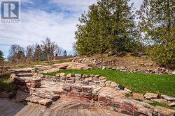 Stone work in back of home -