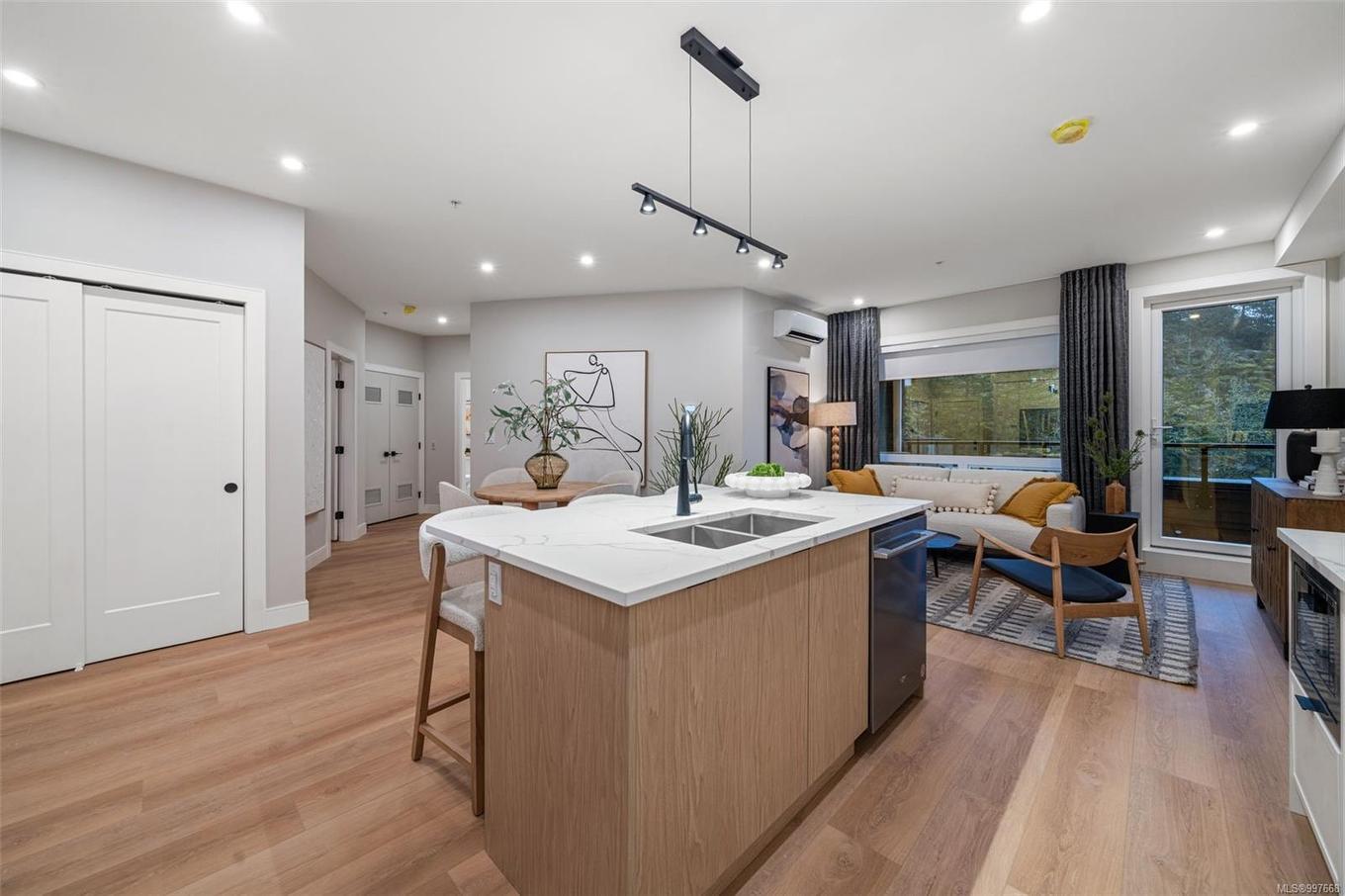 205-1810 Selenite Pl, Langford, BC - Indoor Photo Showing Kitchen With Double Sink