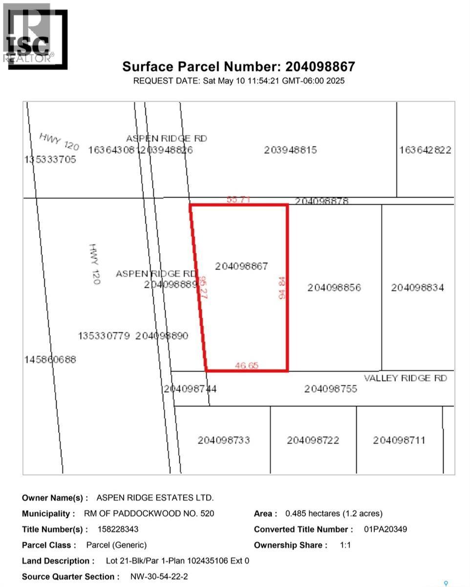 21 Valley Ridge Road, Paddockwood Rm No. 520, SK
