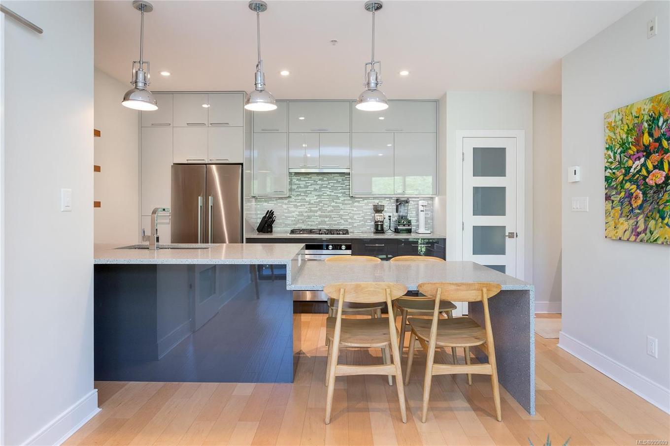 N408-1105 Pandora Ave, Victoria, BC - Indoor Photo Showing Kitchen With Stainless Steel Kitchen With Upgraded Kitchen