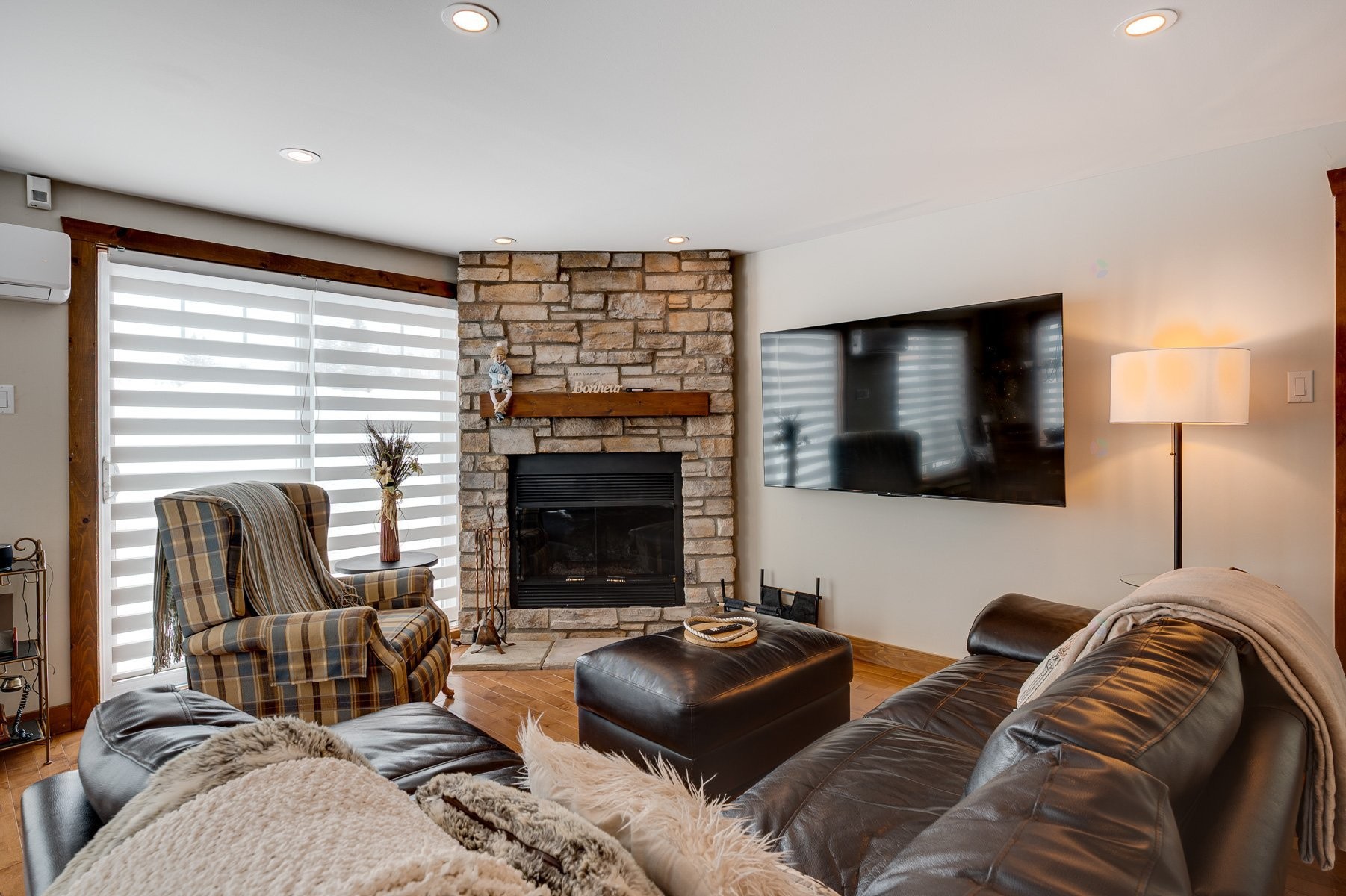 Salon - 219 Ch. Des Habitations-Des-Monts, Saint-Sauveur, QC - Indoor Photo Showing Living Room With Fireplace