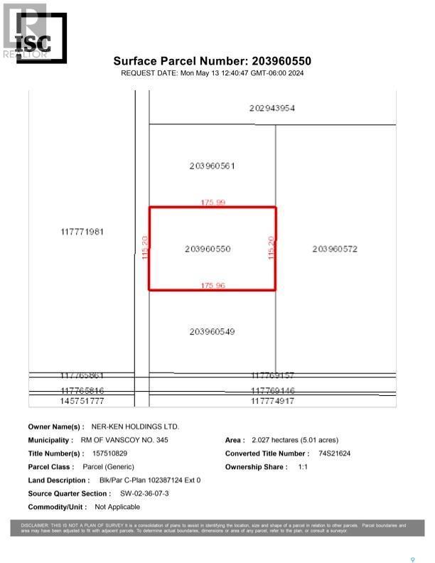 Rm Of Vanscoy Lot C, Vanscoy Rm No. 345, SK
