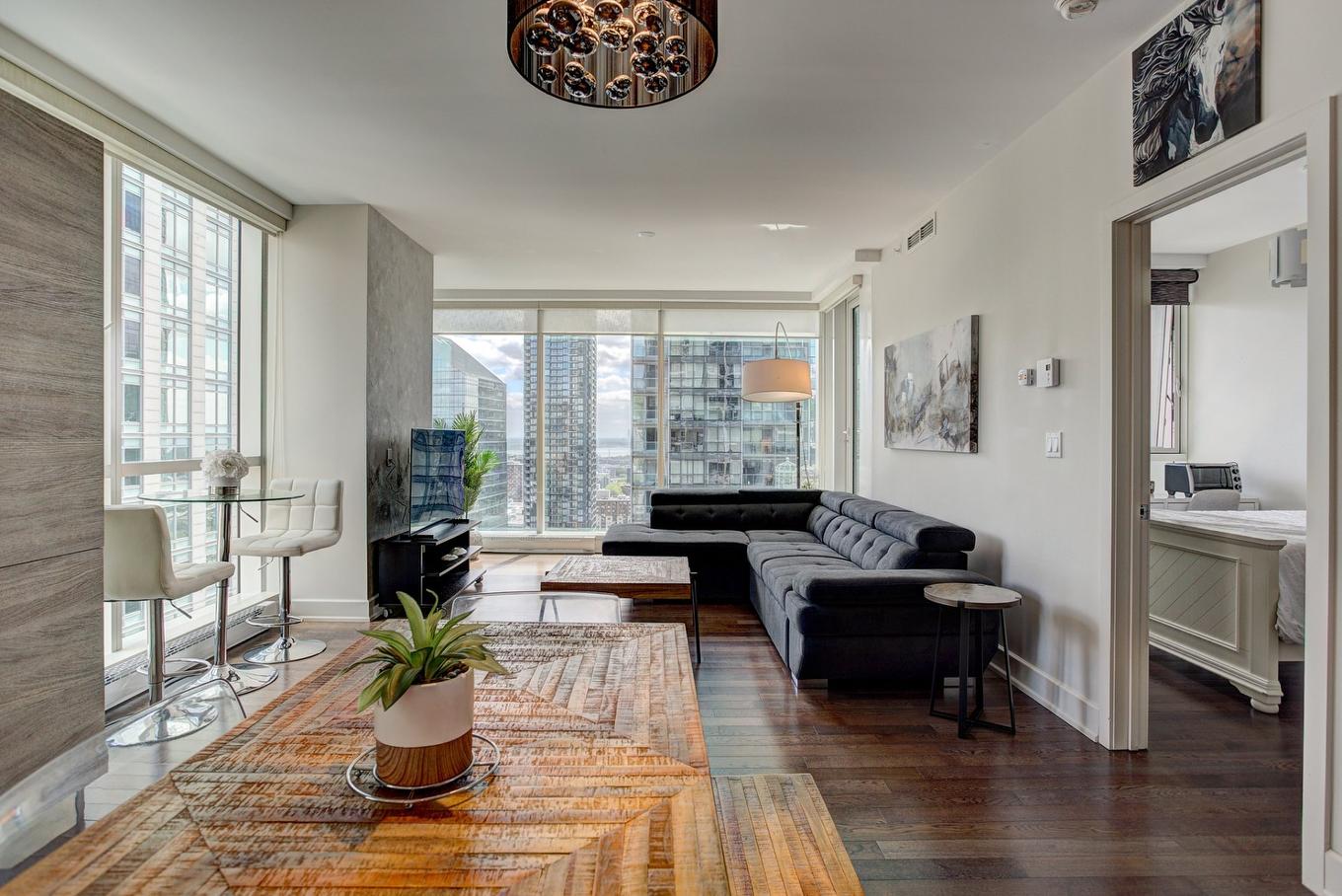 Overall view - 2405-1300 Boul. René-Lévesque O., Montréal (Ville-Marie), QC - Indoor Photo Showing Living Room