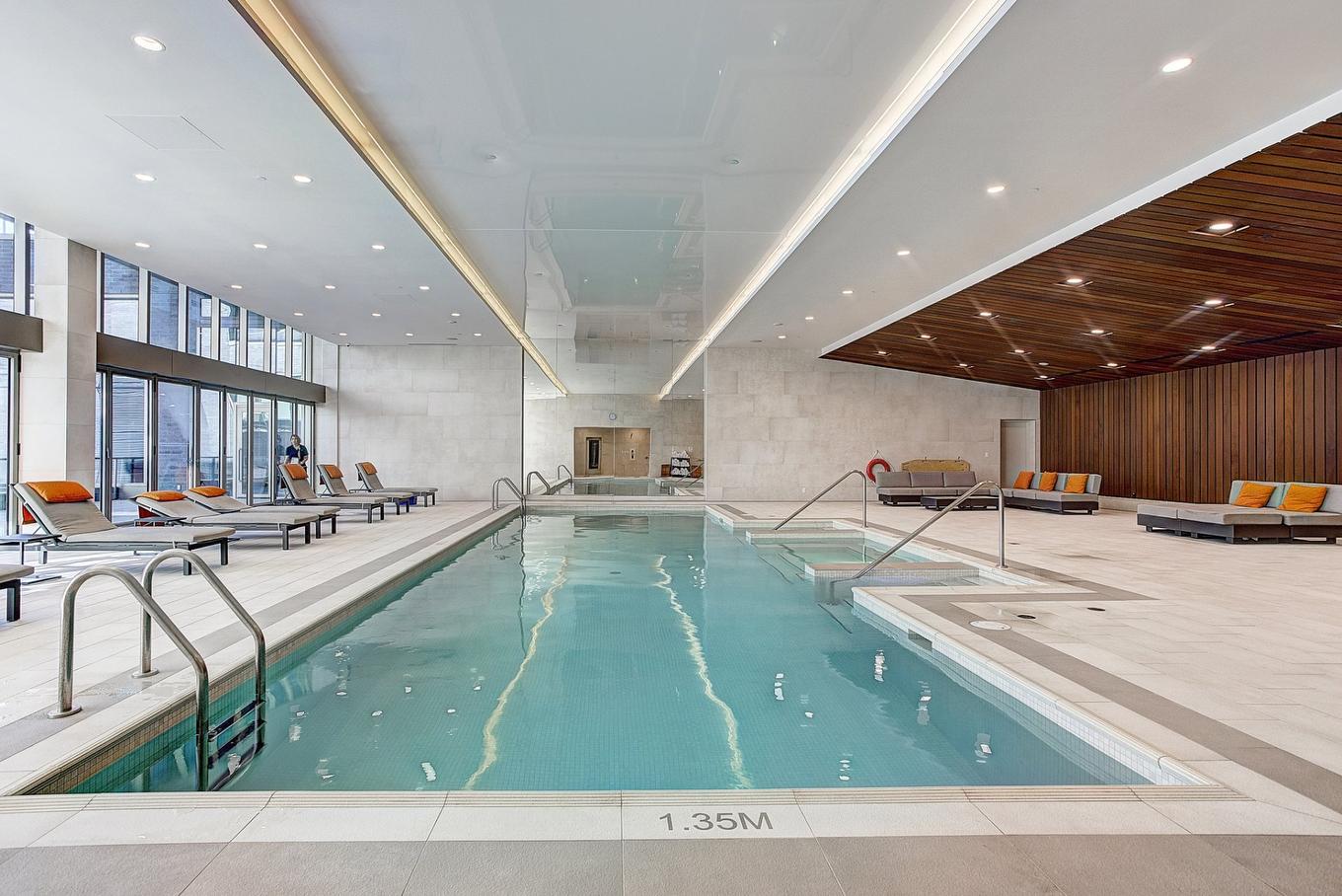 Pool - 2405-1300 Boul. René-Lévesque O., Montréal (Ville-Marie), QC - Indoor Photo Showing Other Room With In Ground Pool