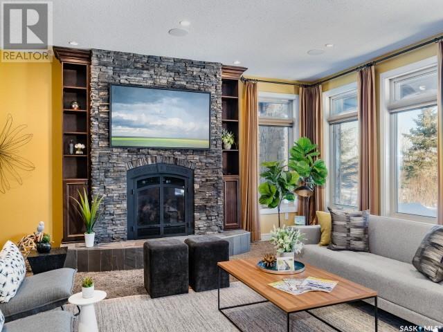 112 4 Highway S, Rosetown, SK - Indoor Photo Showing Living Room With Fireplace
