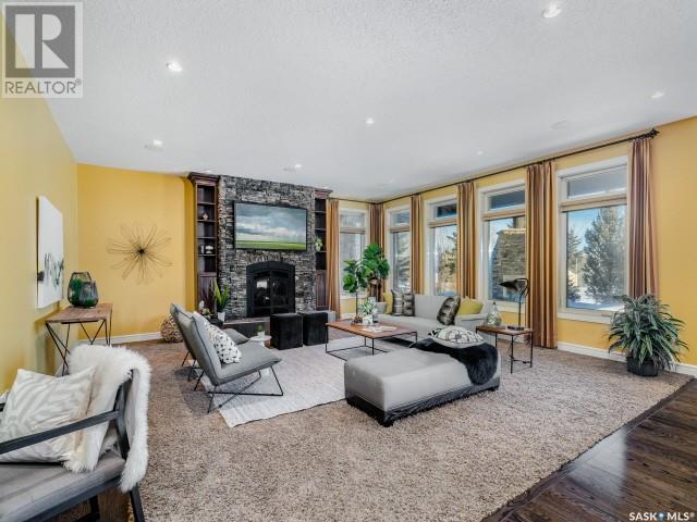 112 4 Highway S, Rosetown, SK - Indoor Photo Showing Living Room With Fireplace